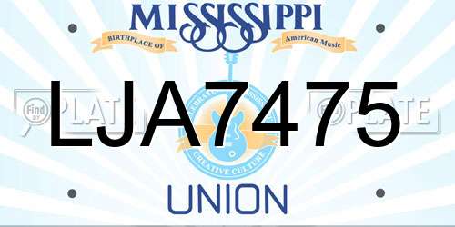 LJA7475 Mississippi License Plate