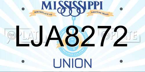 LJA8272 Mississippi License Plate