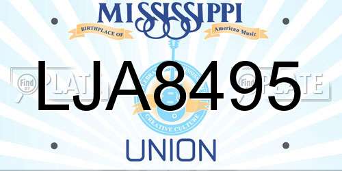 LJA8495 Mississippi License Plate