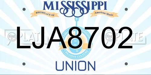 LJA8702 Mississippi License Plate