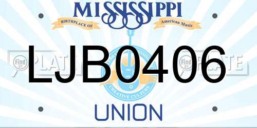 LJB0406 Mississippi License Plate