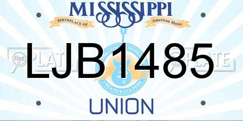 LJB1485 Mississippi License Plate