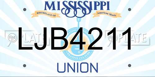 LJB4211 Mississippi License Plate