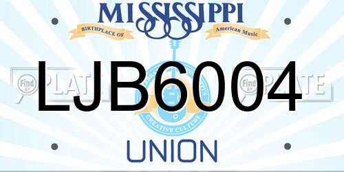 LJB6004 Mississippi License Plate