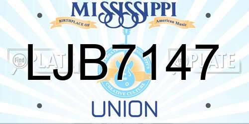 LJB7147 Mississippi License Plate