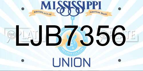 LJB7356 Mississippi License Plate