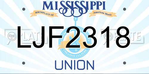 LJF2318 Mississippi License Plate