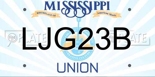 LJG23B Mississippi License Plate