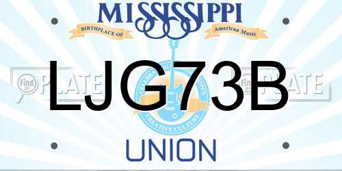 LJG73B Mississippi License Plate