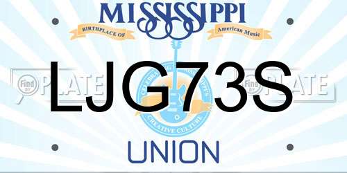 LJG73S Mississippi License Plate