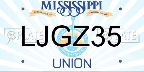 LJGZ35 Mississippi License Plate