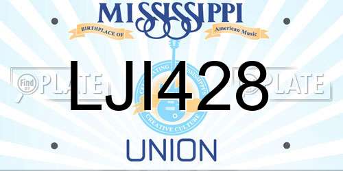 LJI428 Mississippi License Plate