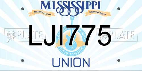 LJI775 Mississippi License Plate