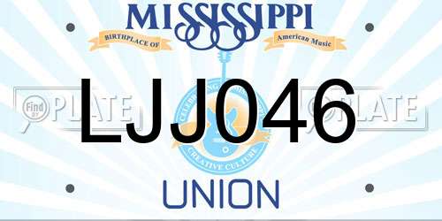 LJJ046 Mississippi License Plate