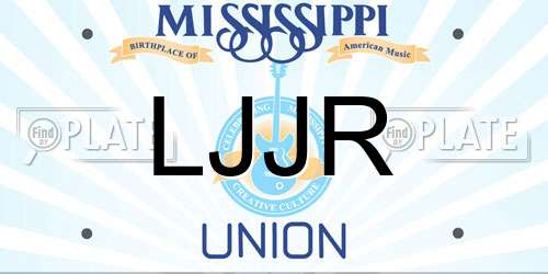 LJJR Mississippi License Plate