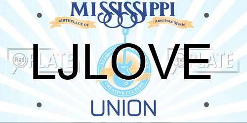LJLOVE Mississippi License Plate