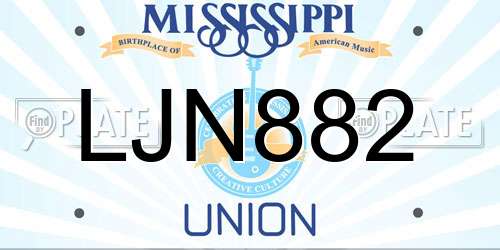 LJN882 Mississippi License Plate