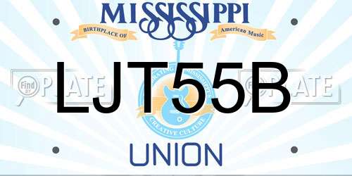 LJT55B Mississippi License Plate