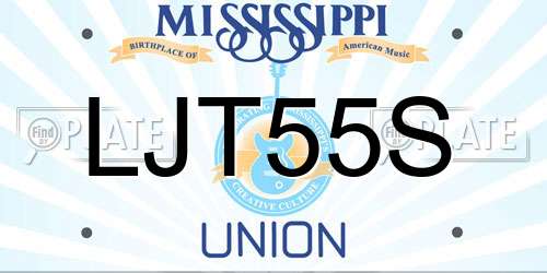 LJT55S Mississippi License Plate