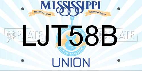 LJT58B Mississippi License Plate