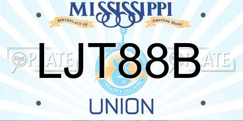 LJT88B Mississippi License Plate