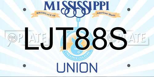 LJT88S Mississippi License Plate