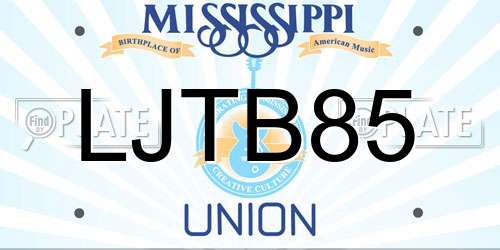 LJTB85 Mississippi License Plate