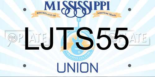 LJTS55 Mississippi License Plate