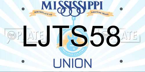 LJTS58 Mississippi License Plate