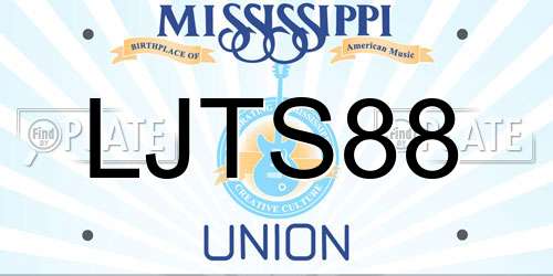 LJTS88 Mississippi License Plate