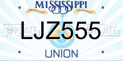 LJZ555 Mississippi License Plate