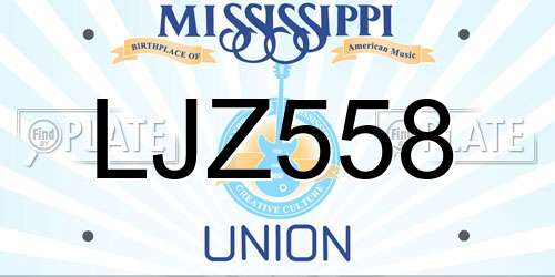 LJZ558 Mississippi License Plate