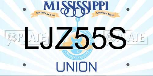 LJZ55S Mississippi License Plate