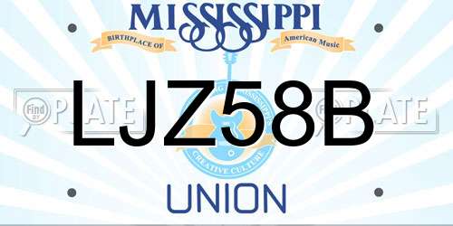 LJZ58B Mississippi License Plate