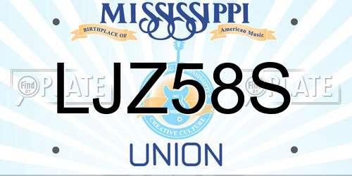 LJZ58S Mississippi License Plate