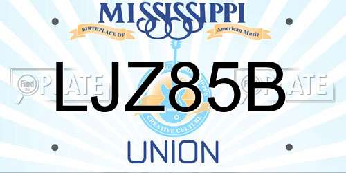 LJZ85B Mississippi License Plate