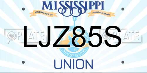 LJZ85S Mississippi License Plate