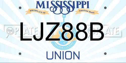 LJZ88B Mississippi License Plate