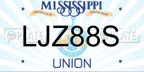LJZ88S Mississippi License Plate