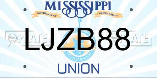 LJZB88 Mississippi License Plate