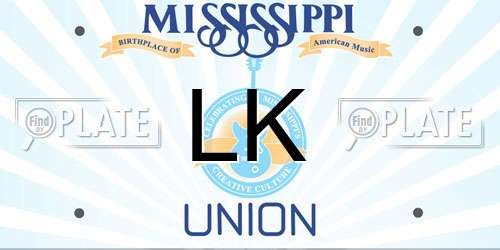 LK Mississippi License Plate