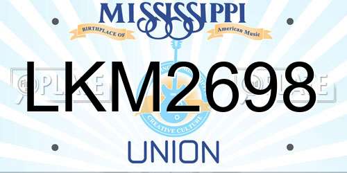 LKM2698 Mississippi License Plate