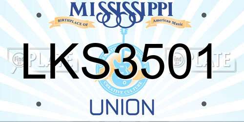 LKS3501 Mississippi License Plate