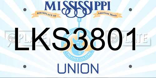 LKS3801 Mississippi License Plate