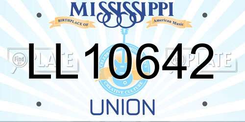 LL10642 Mississippi License Plate