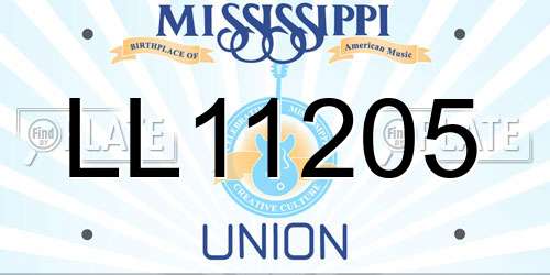 LL11205 Mississippi License Plate