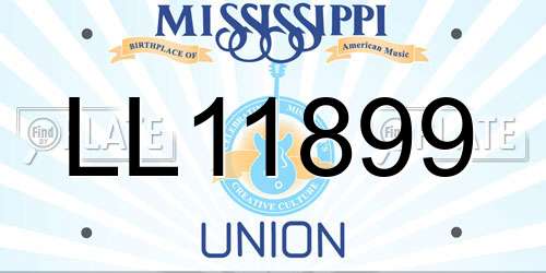 LL11899 Mississippi License Plate