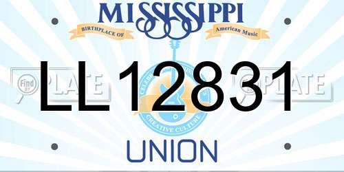 LL12831 Mississippi License Plate