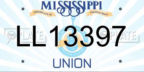 LL13397 Mississippi License Plate