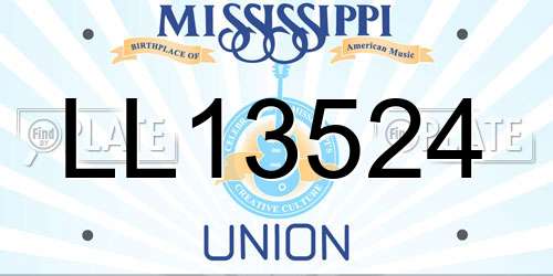 LL13524 Mississippi License Plate